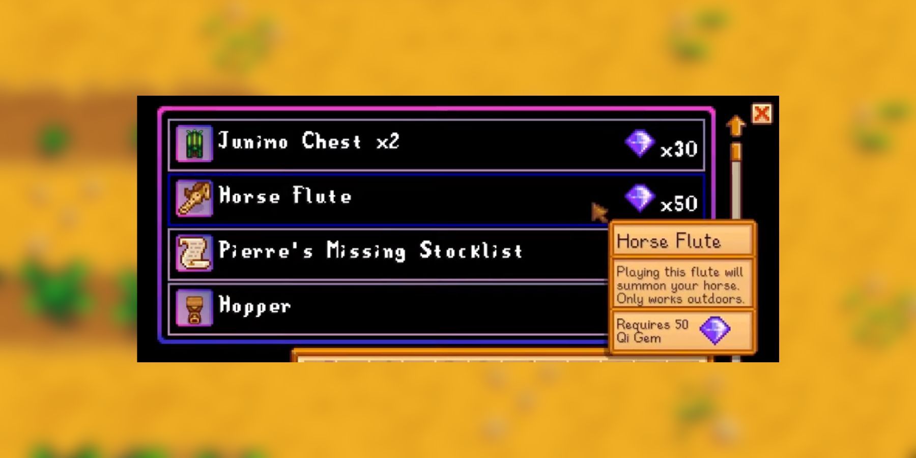 the price of flute horse in stardew valley.