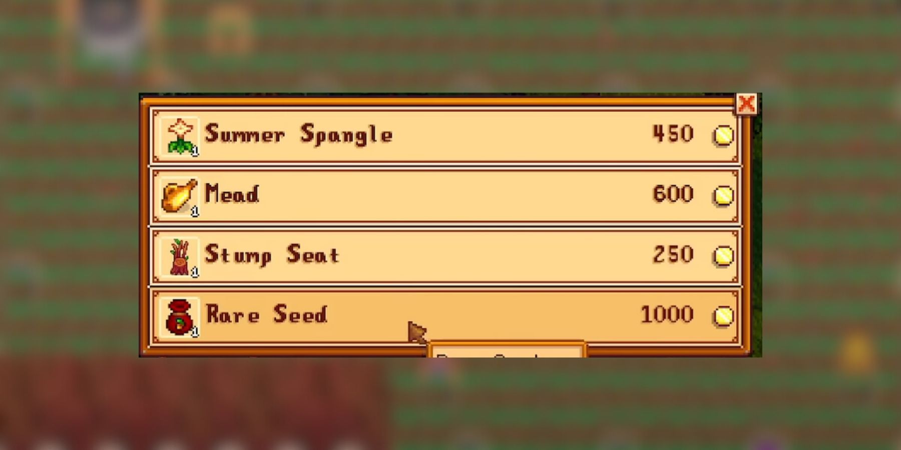 the rare seed for planting sweet gem berries in stardew valley.