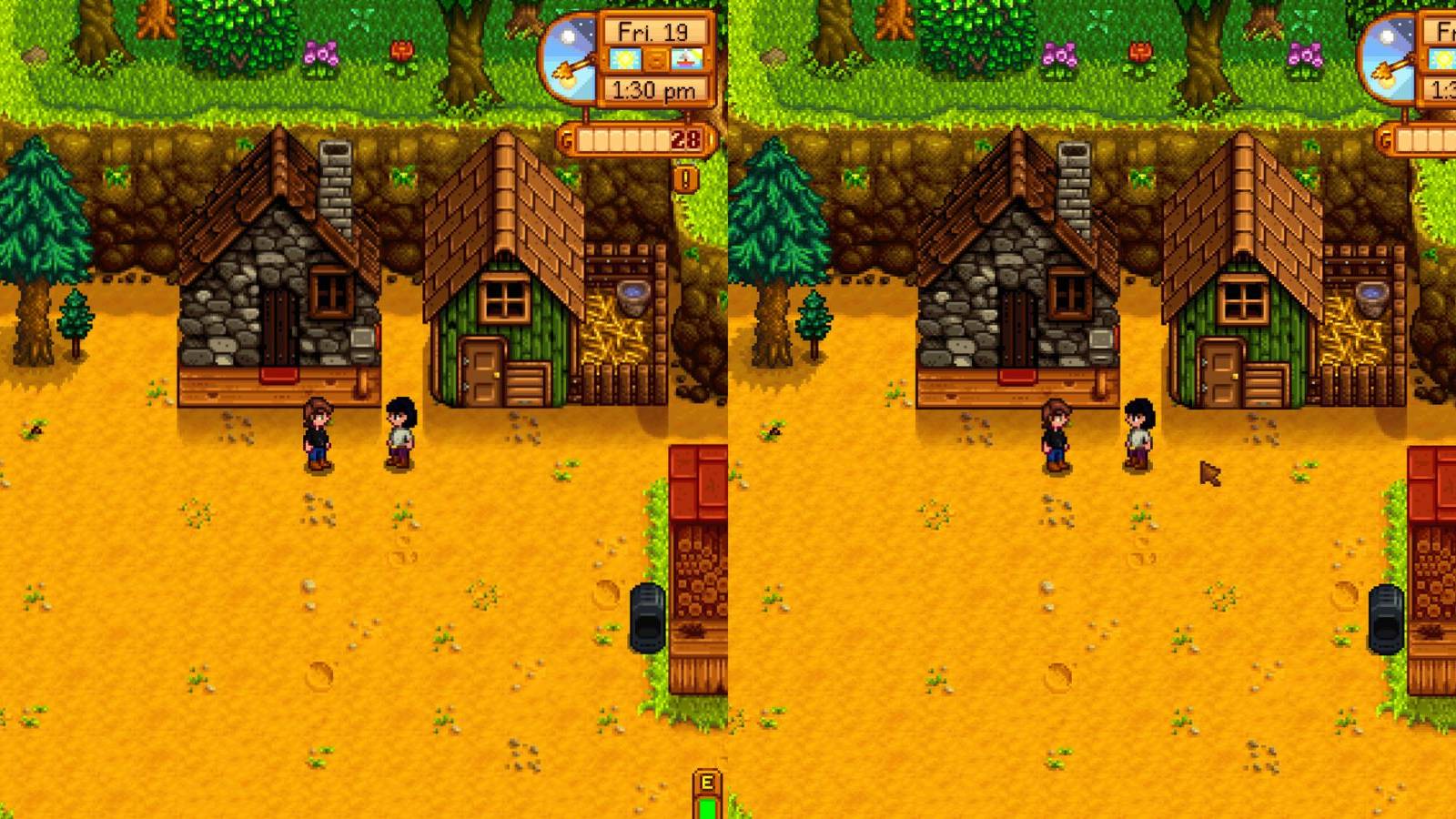 split screen co-op in stardew valley.