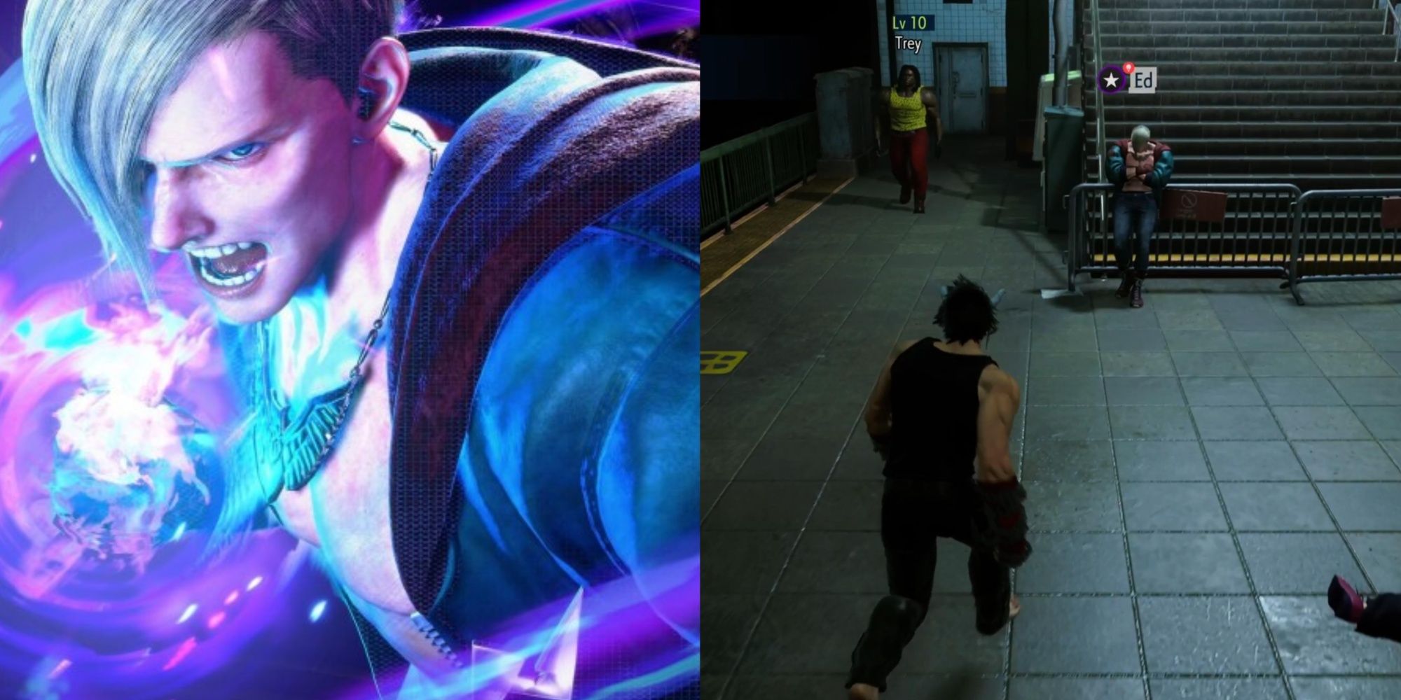 Split image showing Ed's Location Featured Image in Street Fighter 6