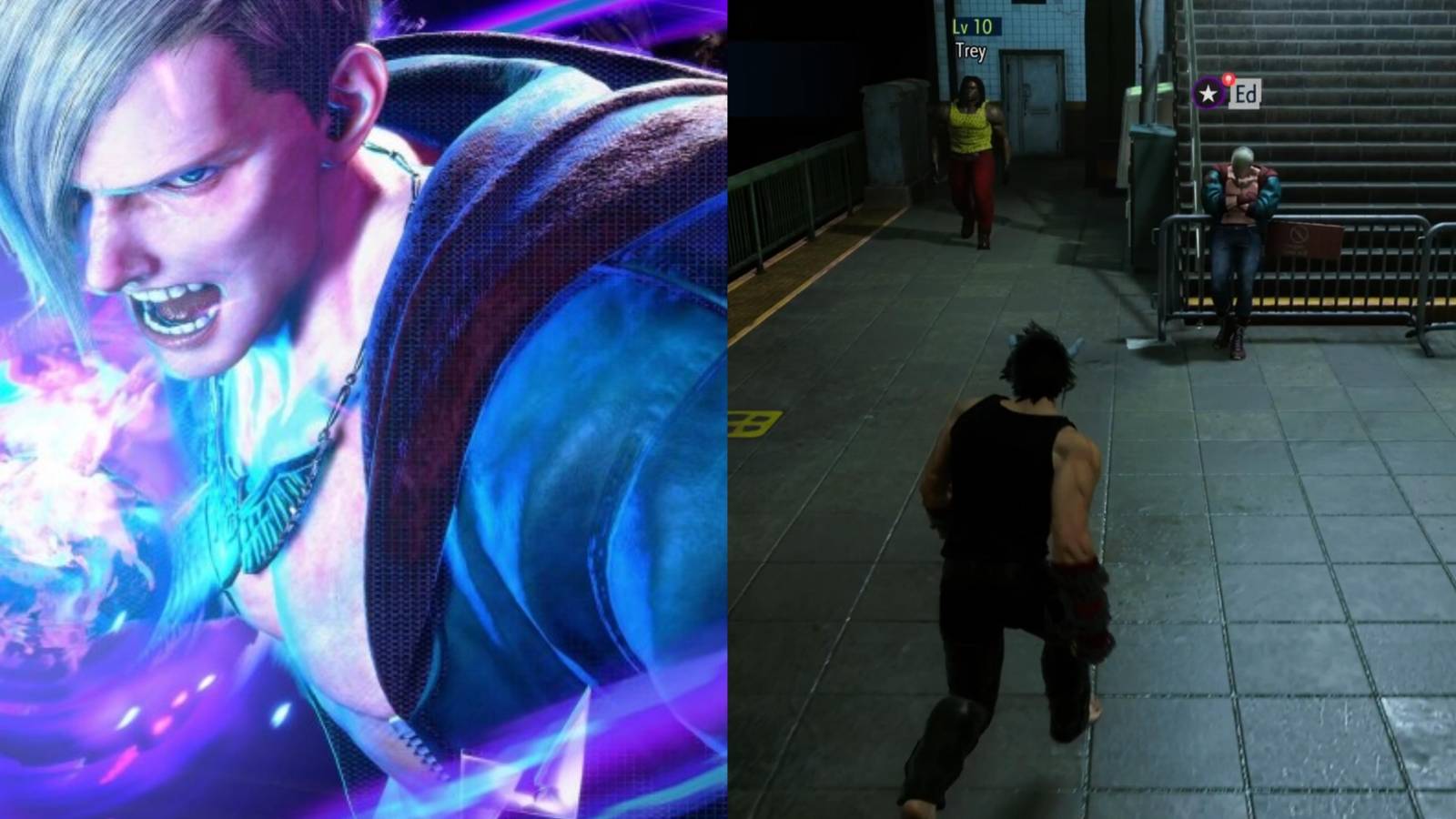 Split image showing Ed's Location Featured Image in Street Fighter 6