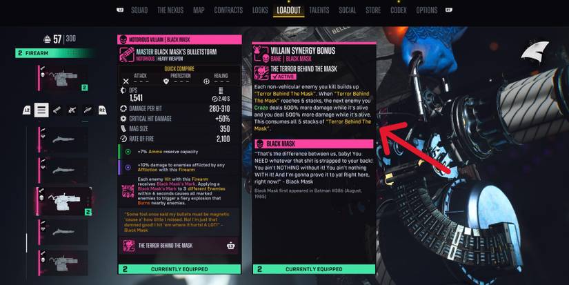 Villain synergy description for two-face