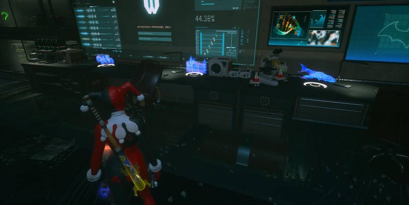 batman holograms of batmobile, wayne manor, batwing