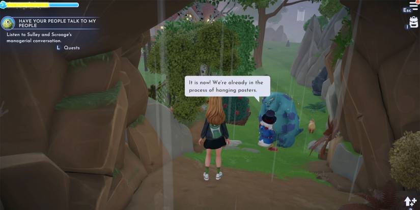 sulley talking with scrooge in disney dreamlight valley