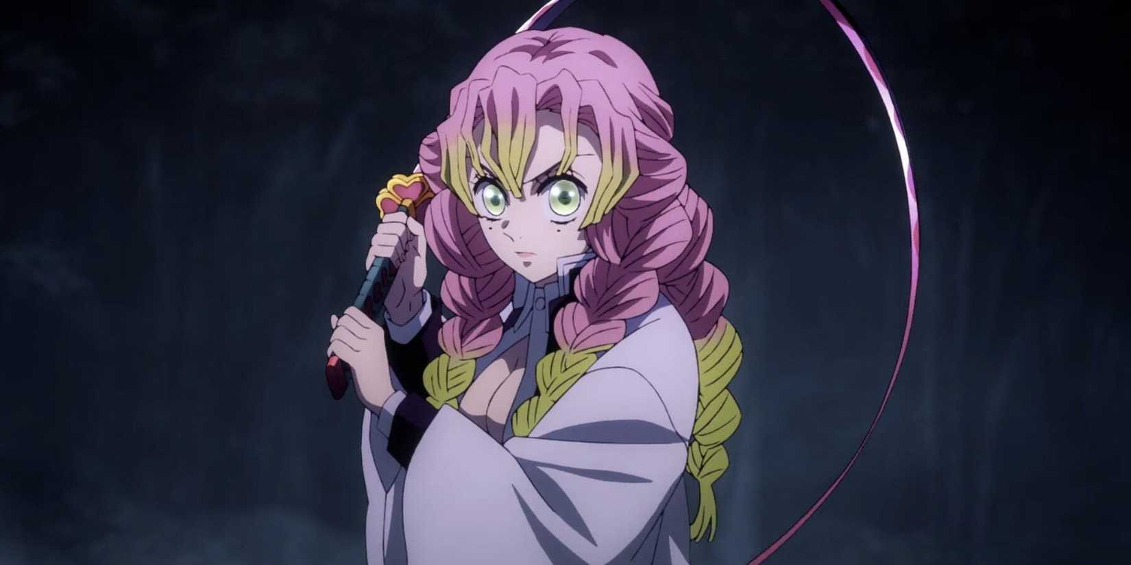Mitsuri Kanroji, the Love Hashira, prepares to fight Zohakuten in Demon-Slayer.