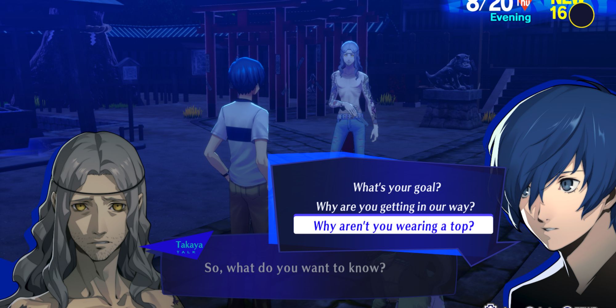 Talking to Takaya in Persona 3 Reload