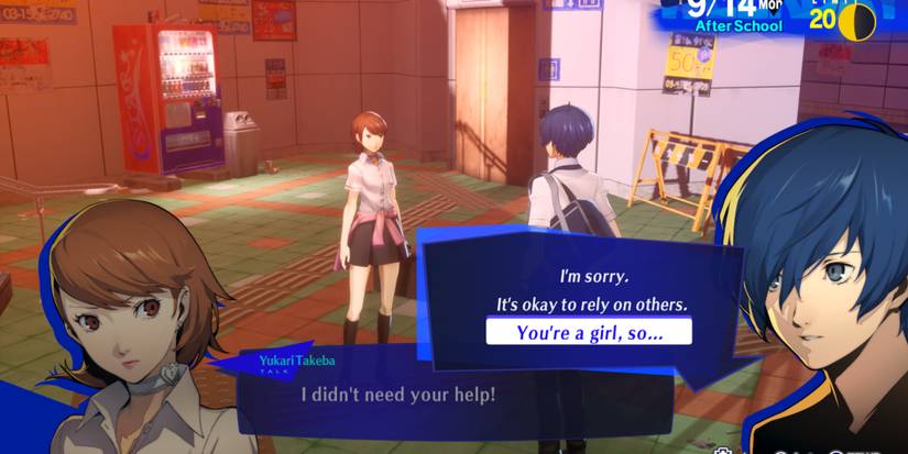 Talking to Yukari in Persona 3 Reload