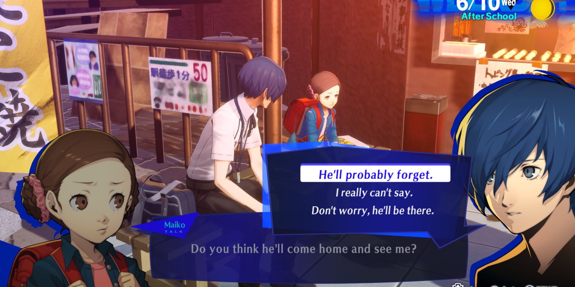 Talking with Maiko in Persona 3 Reload