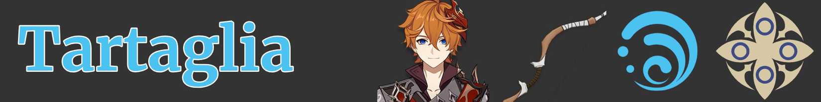 Tartaglia's weapon element and affiliation - bow hydro fatui - genshin impact