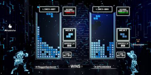 a PvP match in Tetris Effect Connected