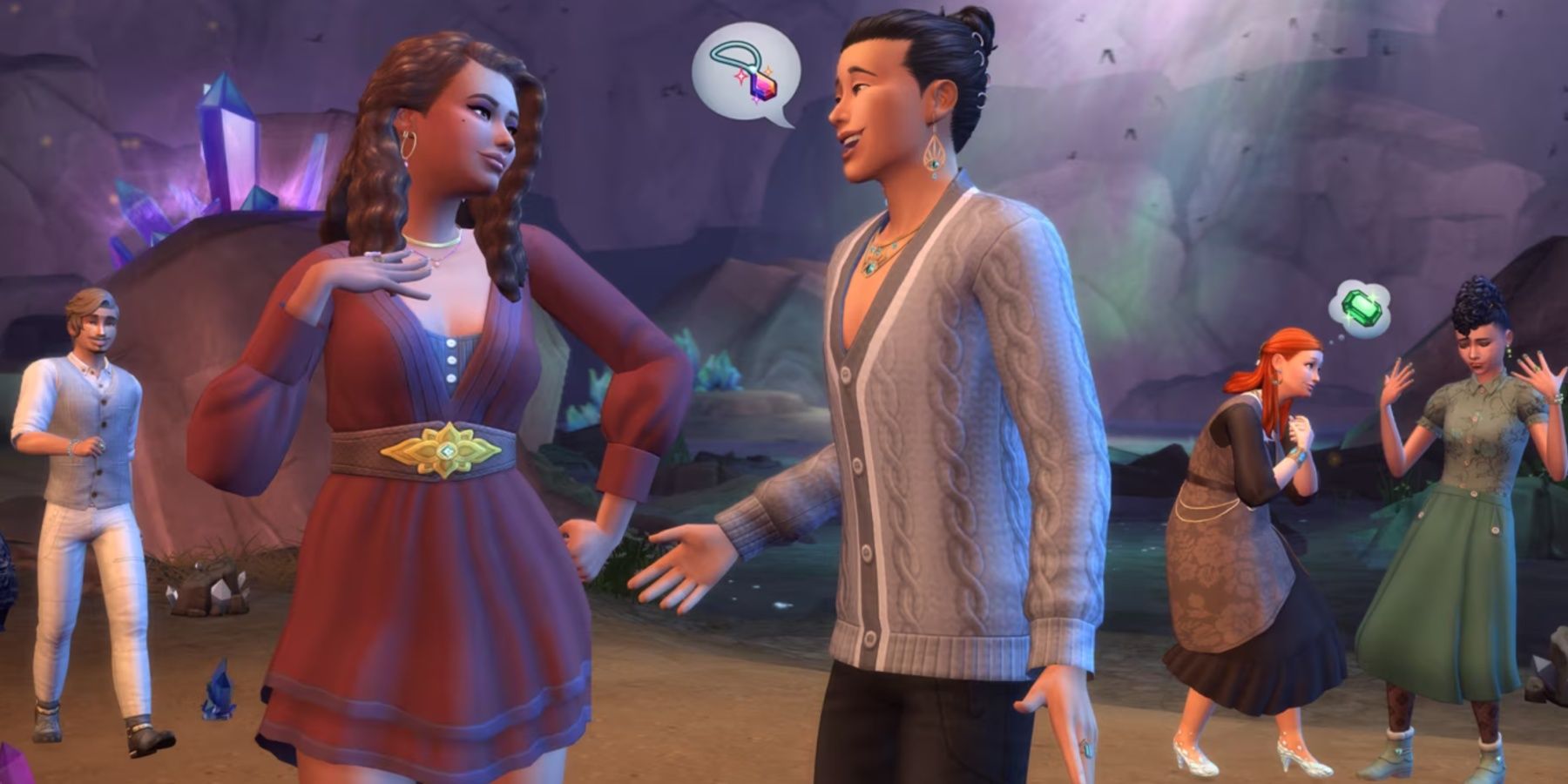 The sims 4 stuff pack characters chatting about crystals - Though The Sims as a franchise has long stood without a strong competitor, that may not be the case in the near future, as both Paralives and Life By You are expected to challenge The Sims 5, similarly to how Cities: Skylines offered an alternative to SimCity back in 2015