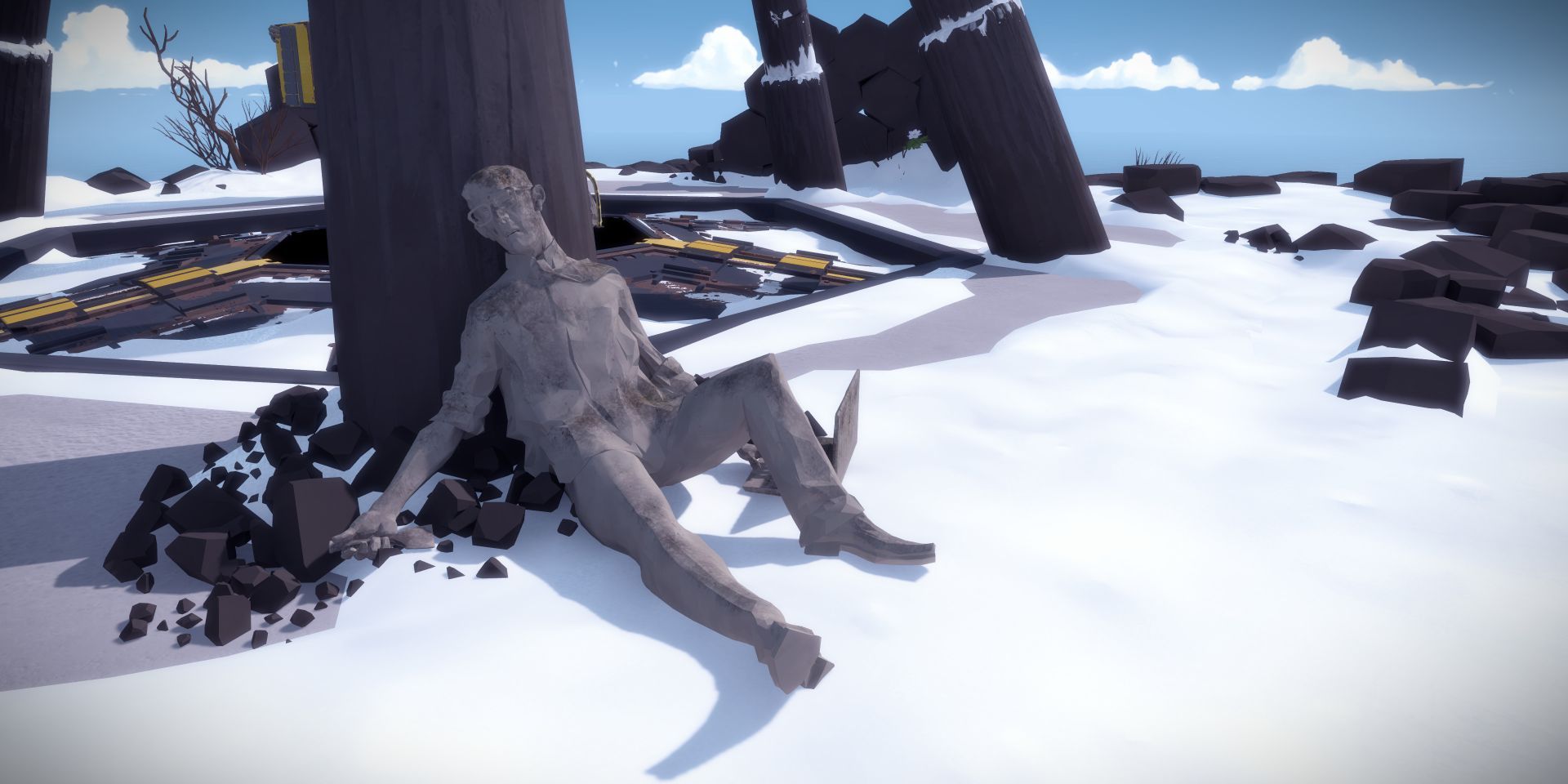 A petrified body in The Witness