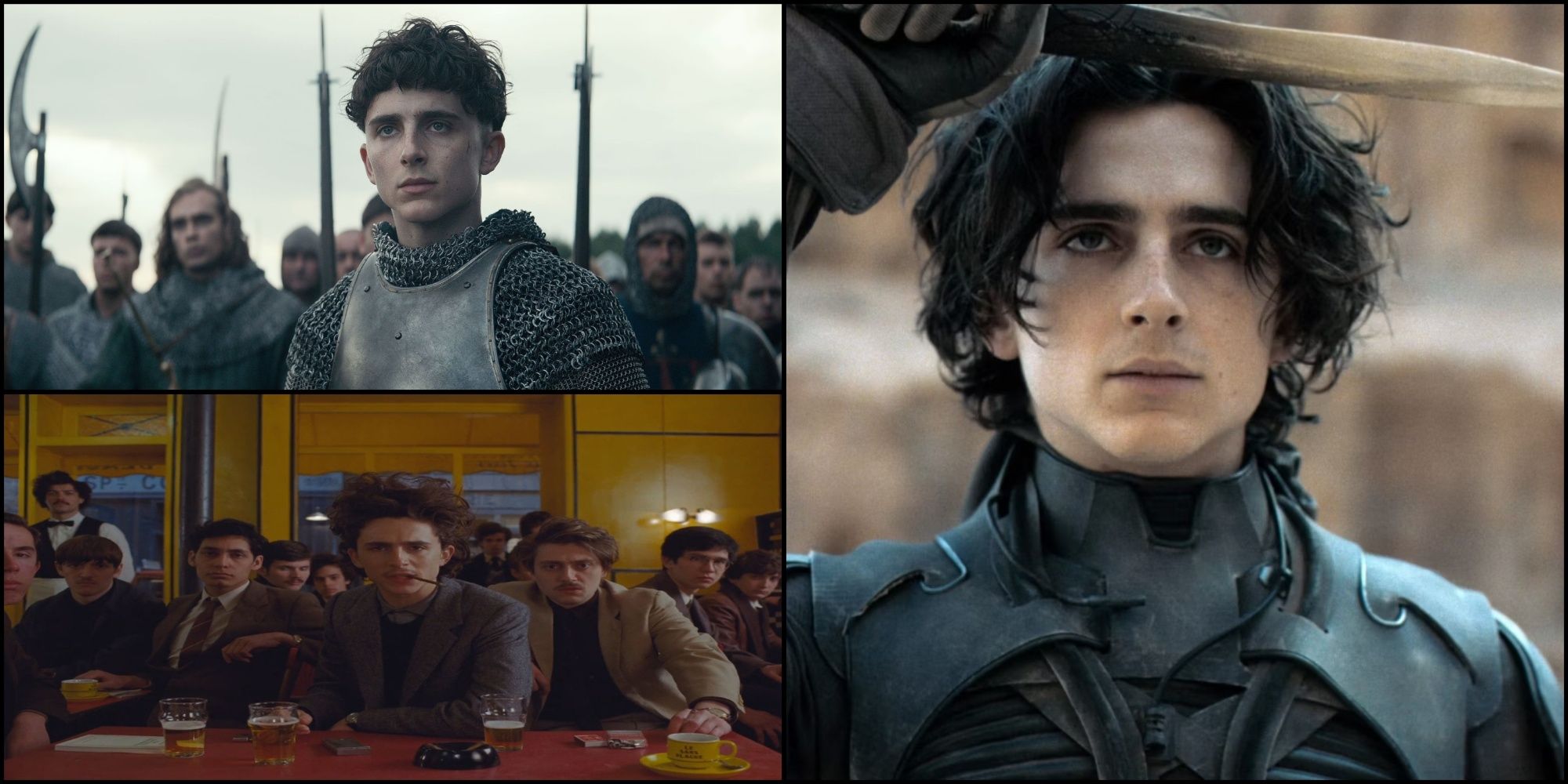 Timothee Chalamet in The King, The French Dispatch, and Dune