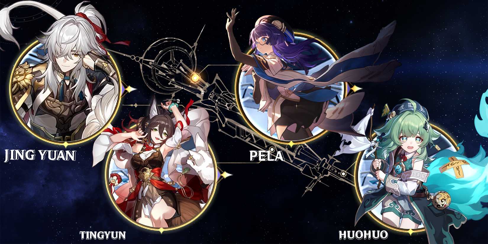 tingyun-pela-huo huo-and jin yuan team composition in honkai star rail
