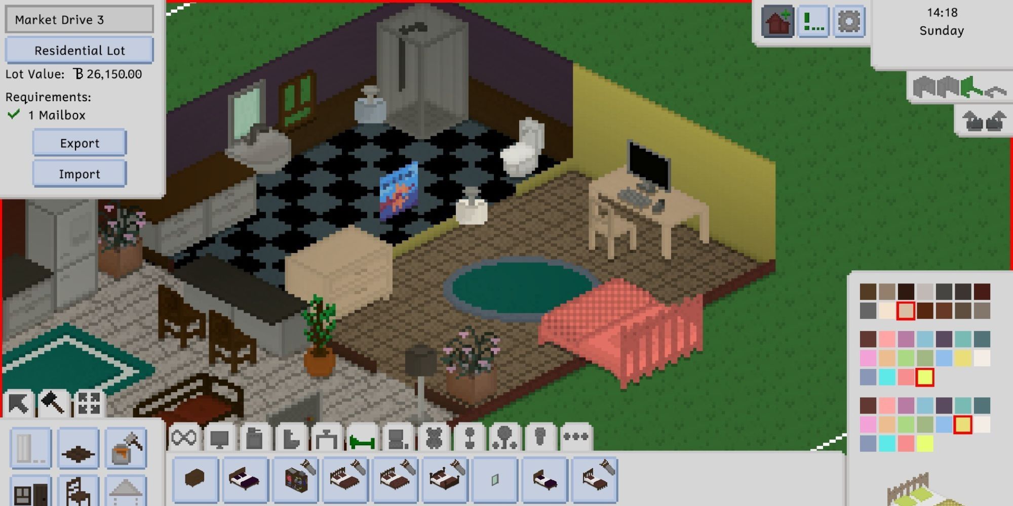 A player decorating their house in Tiny Life