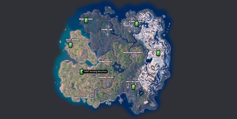 Fortnite: TMNT Vending Machines locations on the map