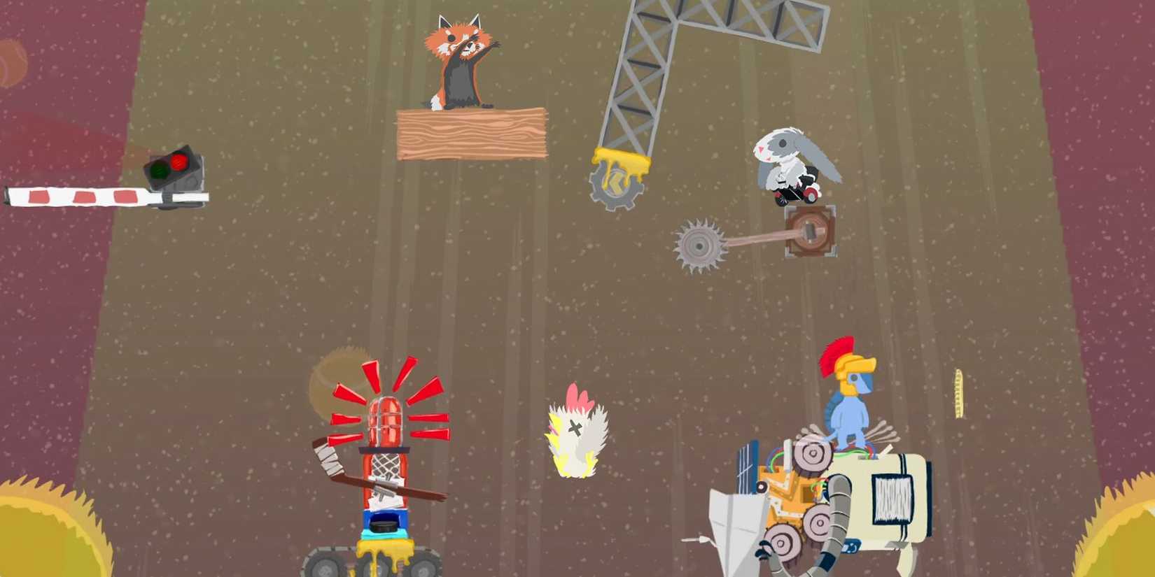 A map full of traps in Ultimate Chicken Horse