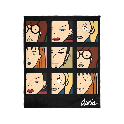 INTIMO MTV Daria Character Panel Faces Plush Fleece Throw Blanket