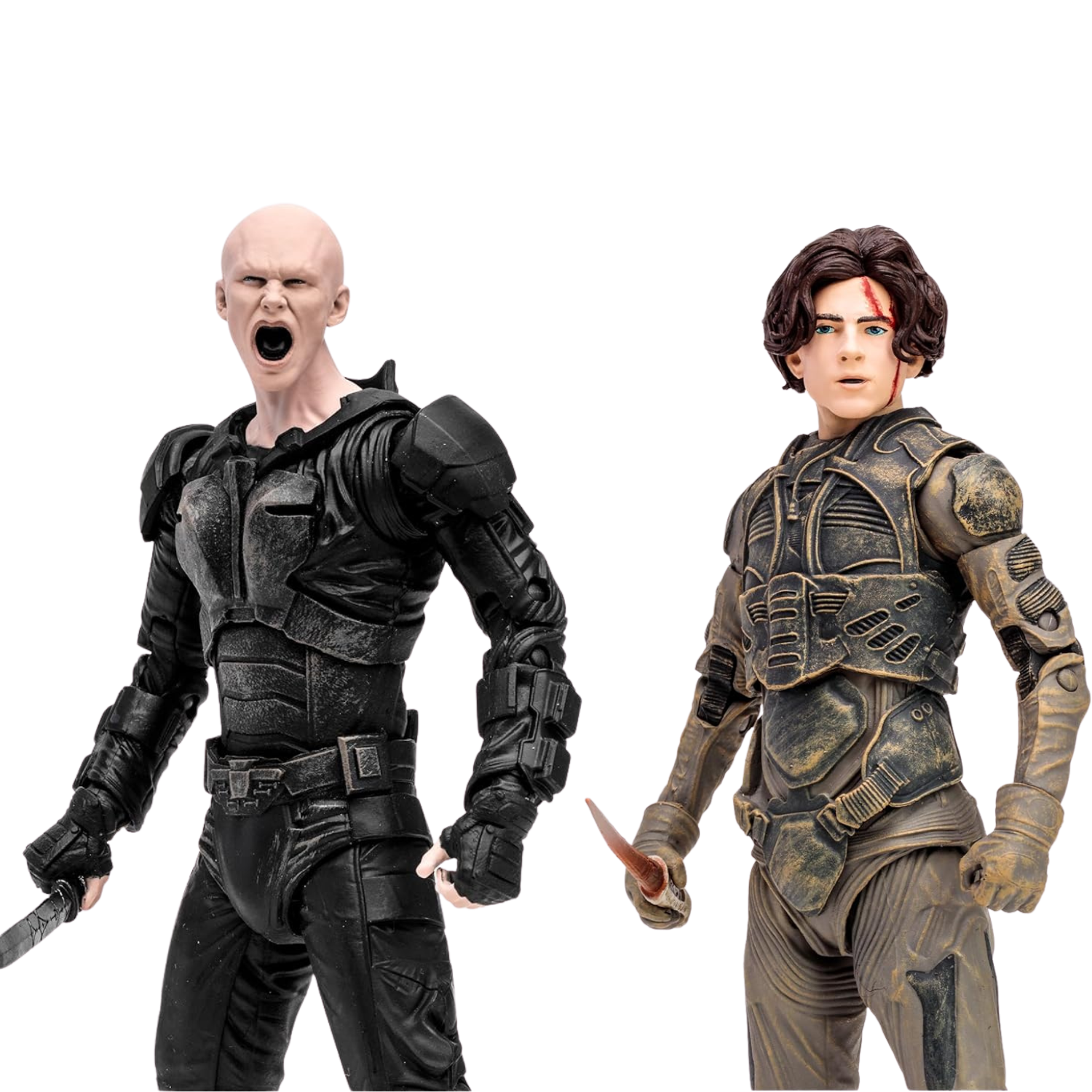 This image shows the action figures for Paul Atreides & Feyd-Rautha Harkonnen from Dune 2