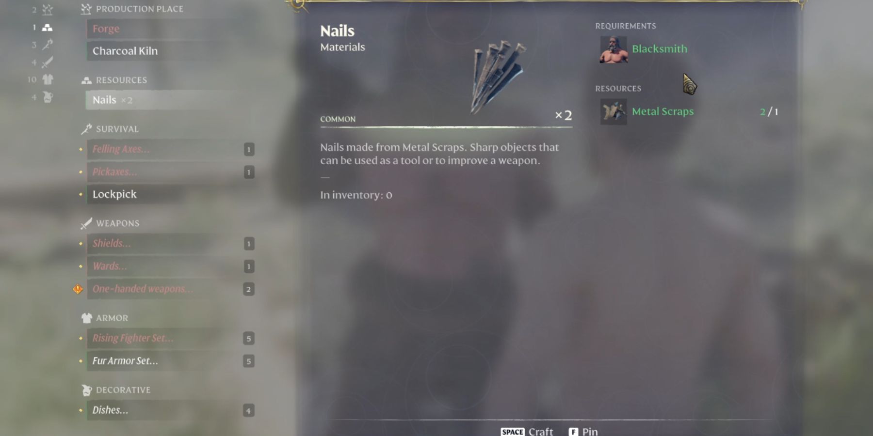 nails crafting recipe in enshrouded