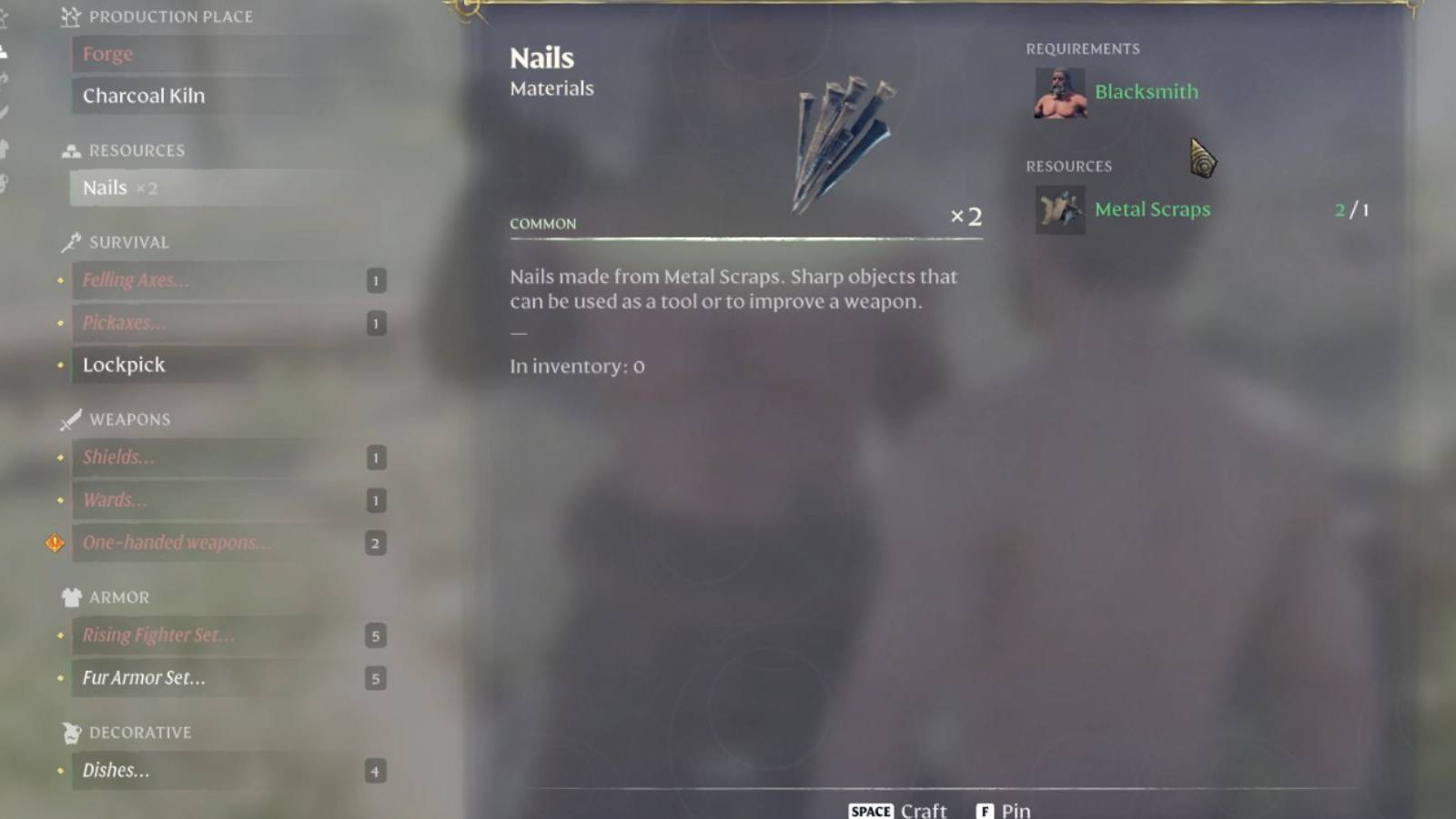 nails crafting recipe in enshrouded