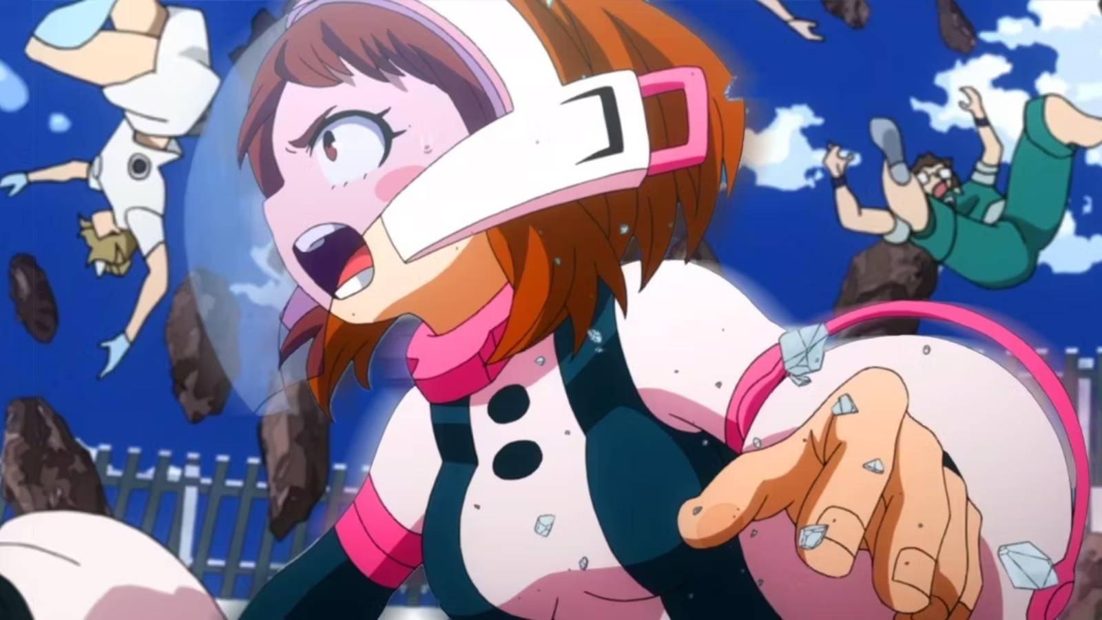 Uraraka Using Zero Gravity