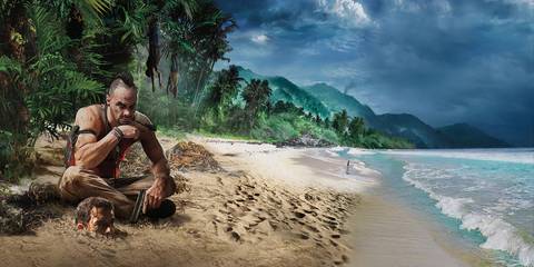 Vaas on a beach in Far Cry 3