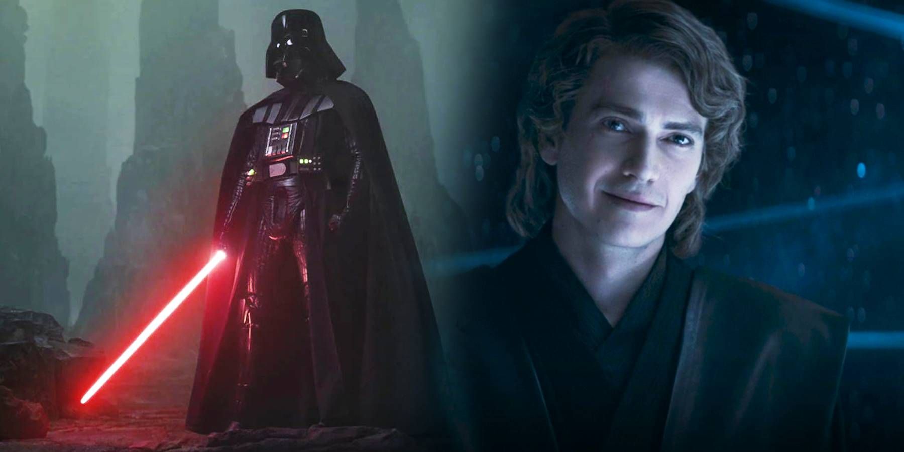 Darth Vader in Star Wars: Obi-Wan Kenobi and Hayden Christensen as Anakin Skywalker in Star Wars: Ahsoka