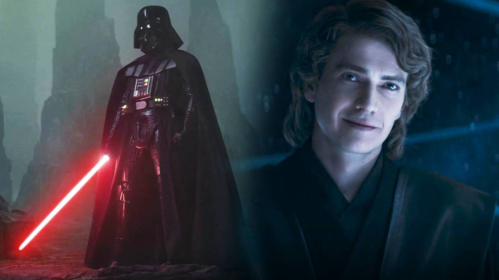 Darth Vader in Star Wars: Obi-Wan Kenobi and Hayden Christensen as Anakin Skywalker in Star Wars: Ahsoka