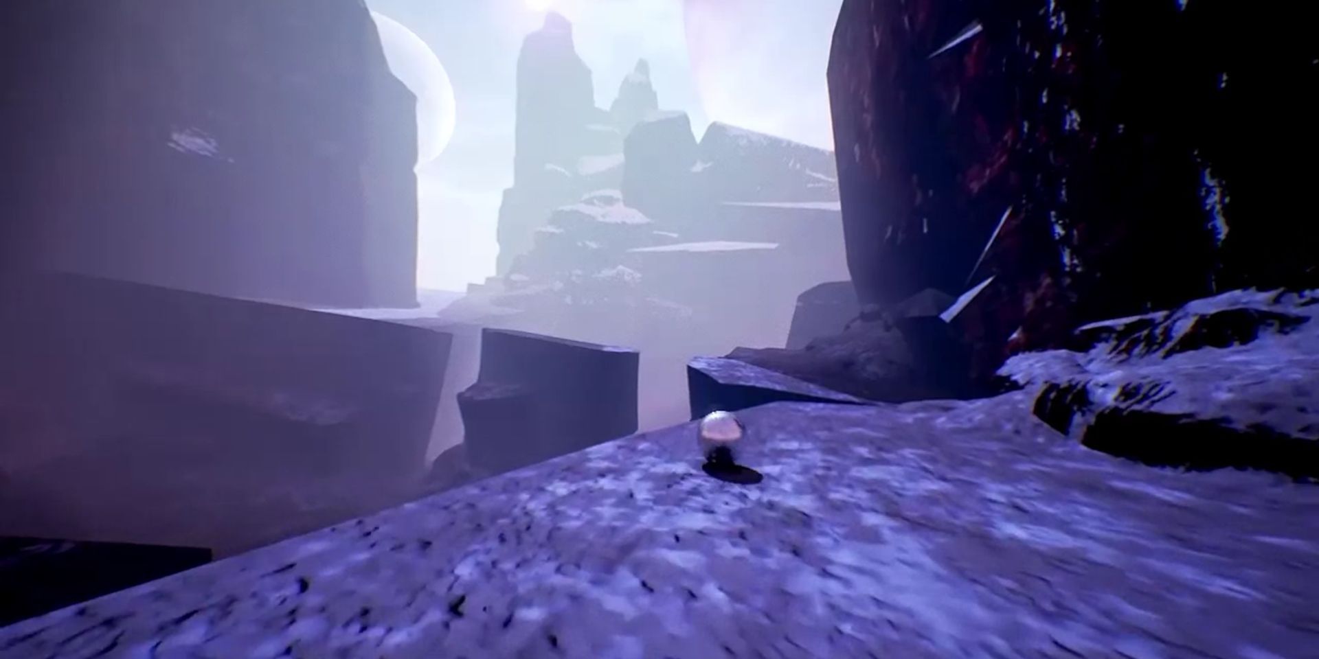 Rolling down a purple canyon in Venineth