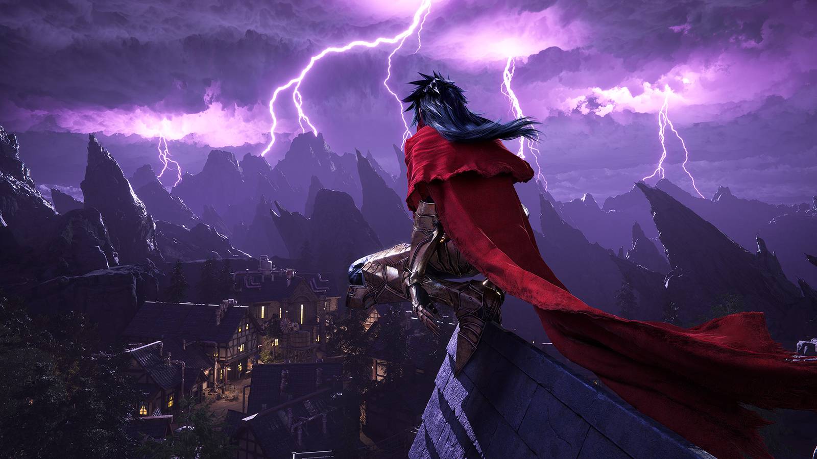 Vincent Valentine on top of a building in Final Fantasy 7 Rebirth