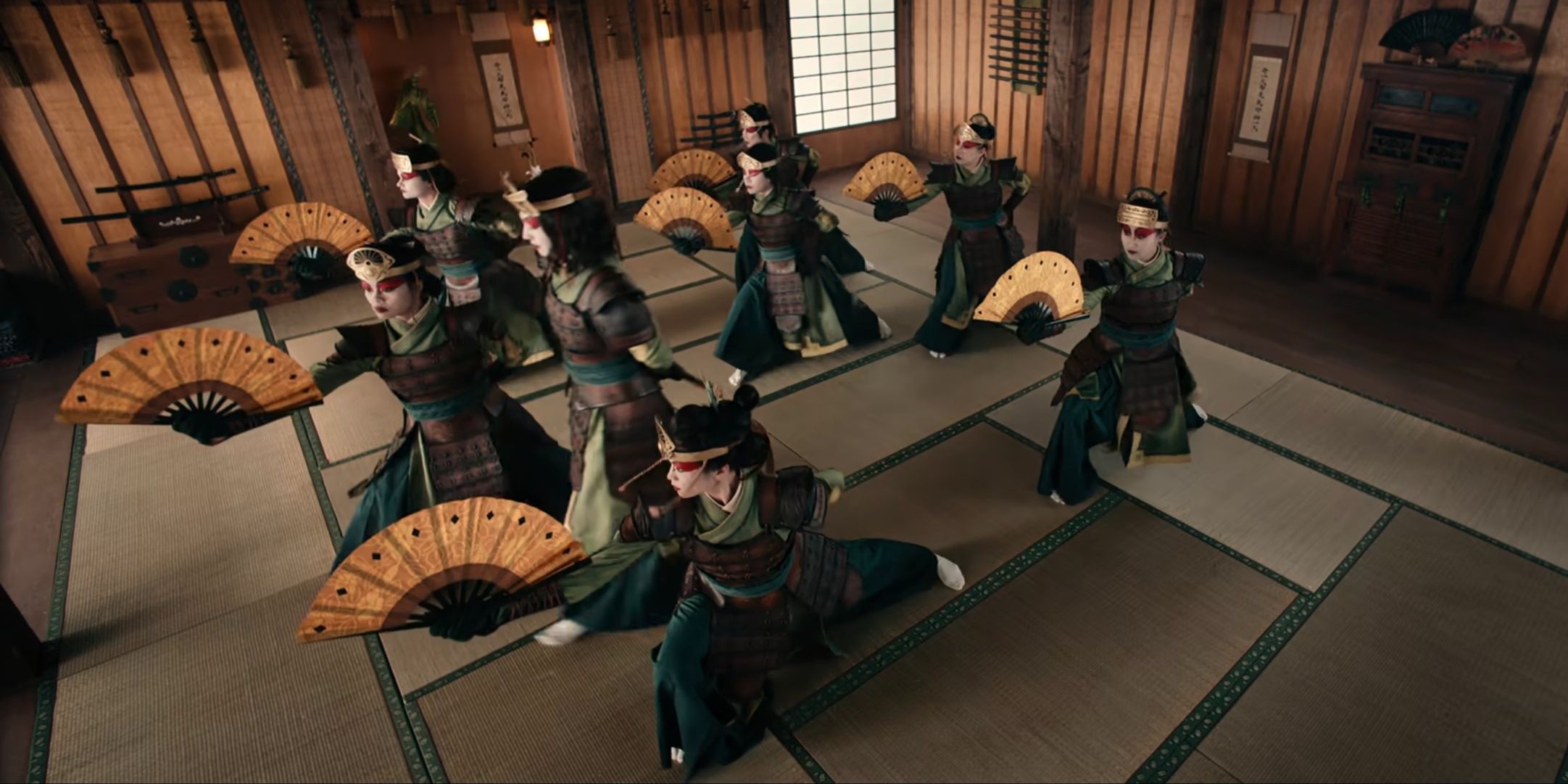 A group of Kyoshi warrior women in training