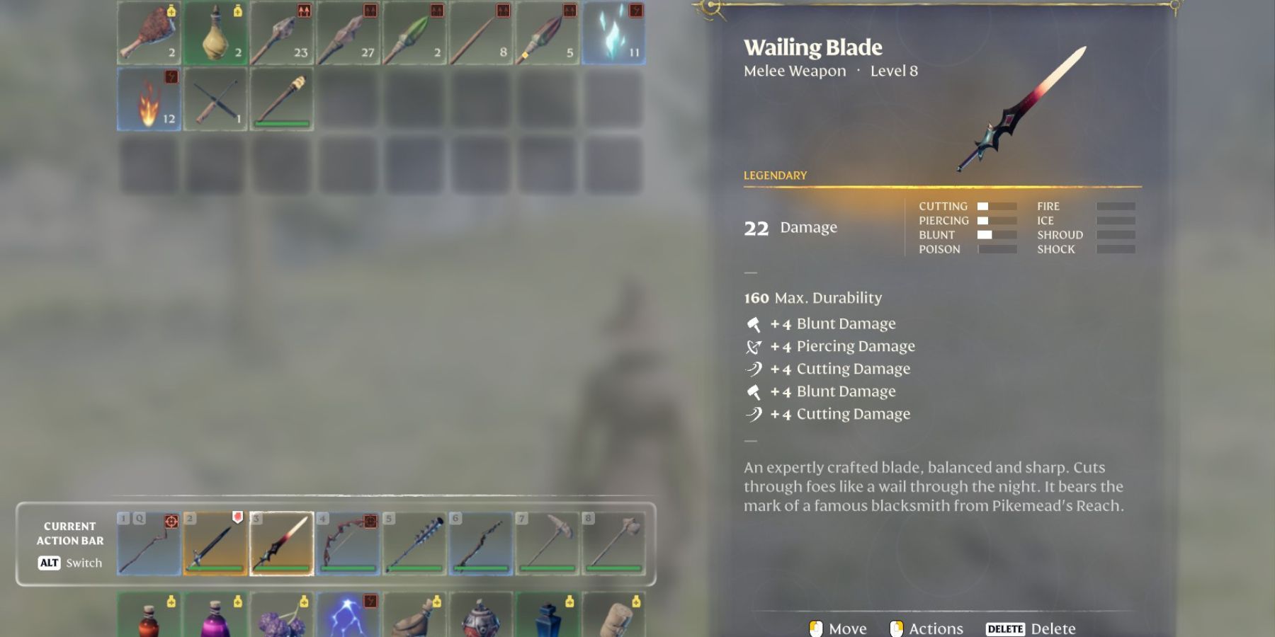 wailing blade enshrouded