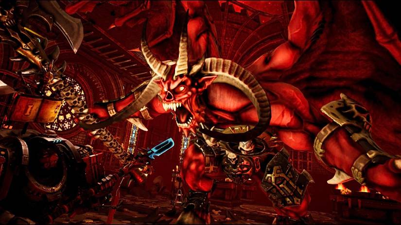 A Daemon of the chaos god Khorne from Warhammer 40,000