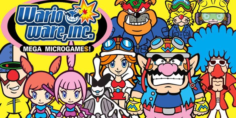 WarioWare Inc Mega Microgames cover with all the cast on it