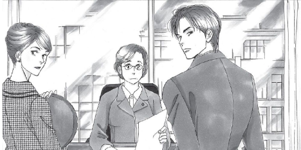 Kakei looking at Osamu in the What Did You Eat Yesterday manga