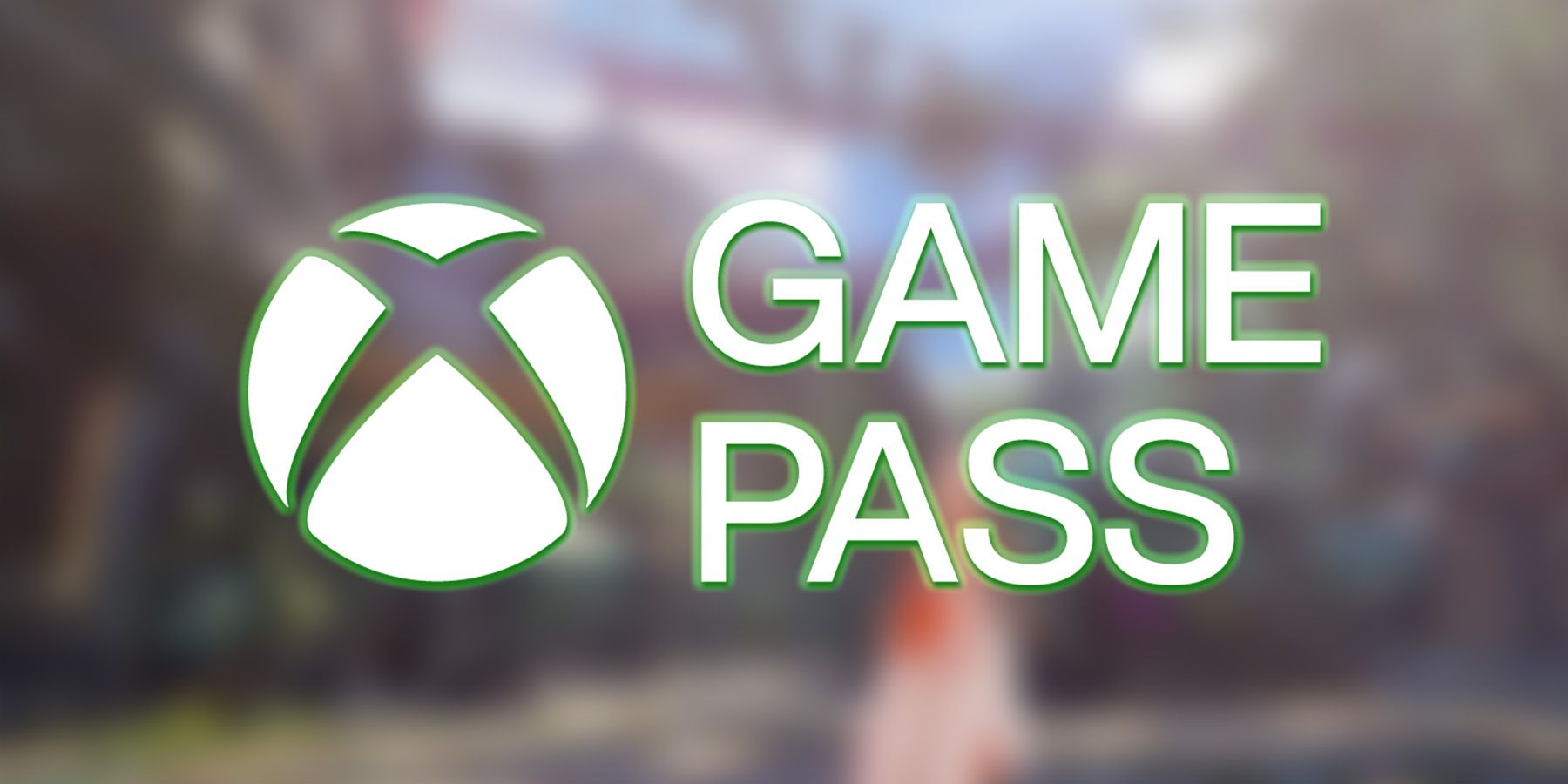 White Xbox Game Pass logo with green glow drop shadow on blurred Tales of Arise Steam page promo screenshot