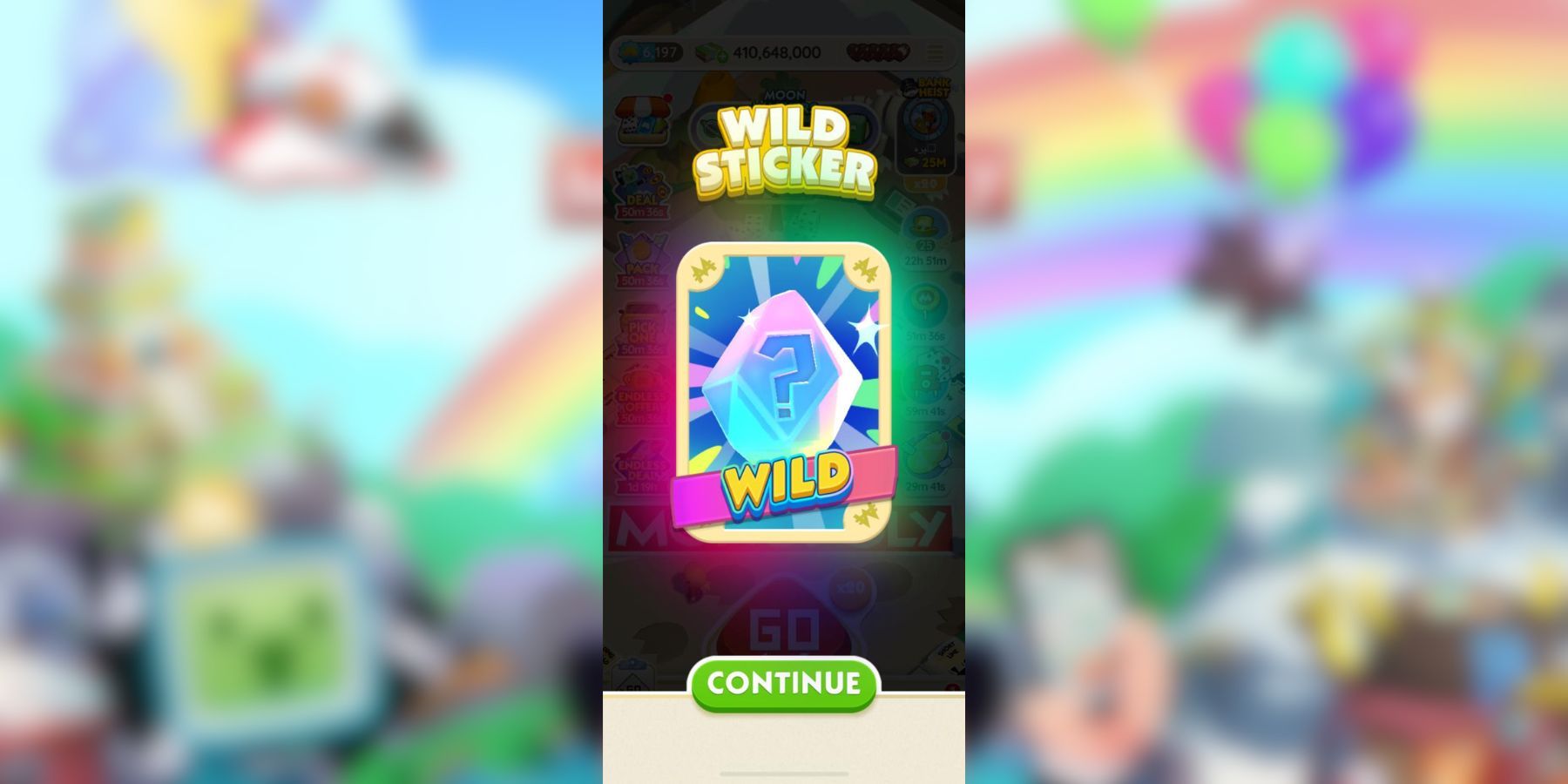 A Wild Sticker in Monopoly GO