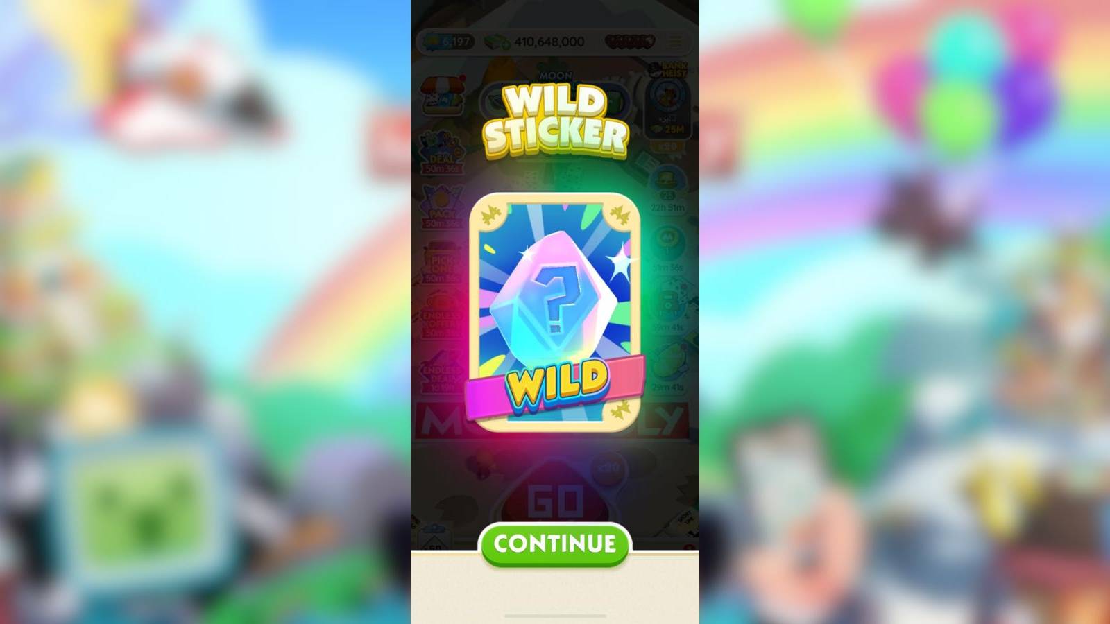 A Wild Sticker in Monopoly GO