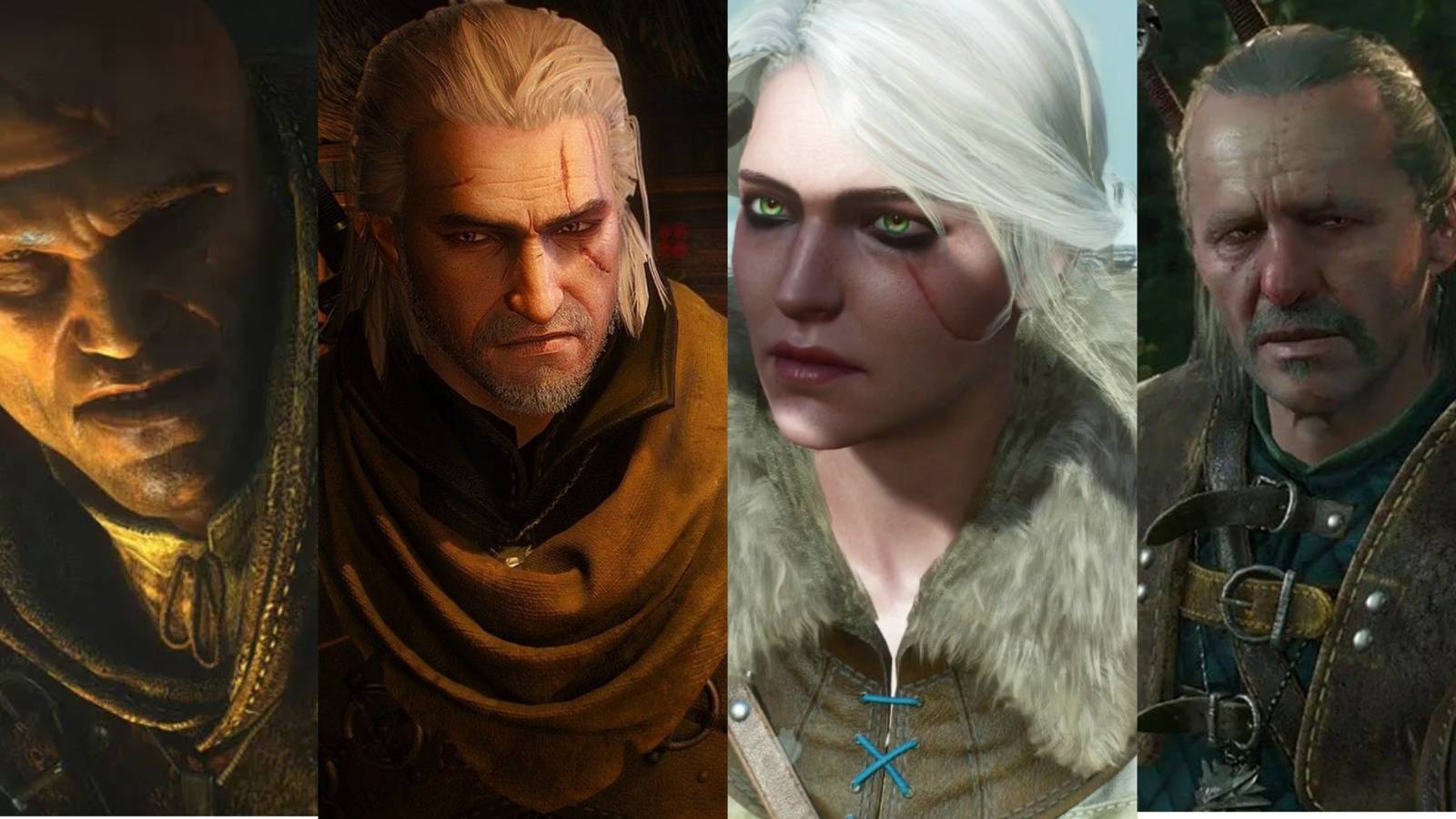 The Witcher characters Letho, Geralt, Ciri and Vesemir