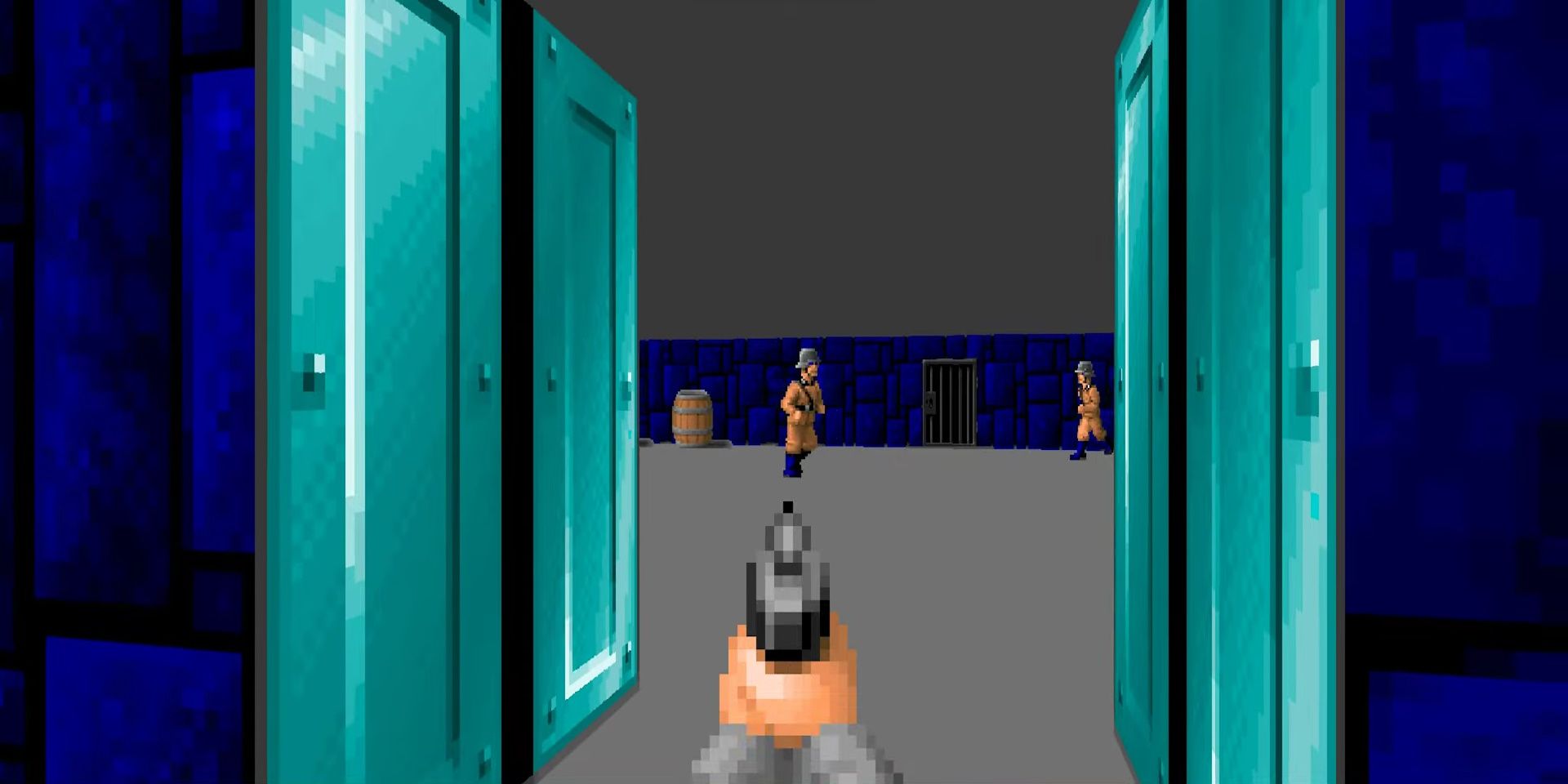 Surprising a guard in Wolfenstein 3D