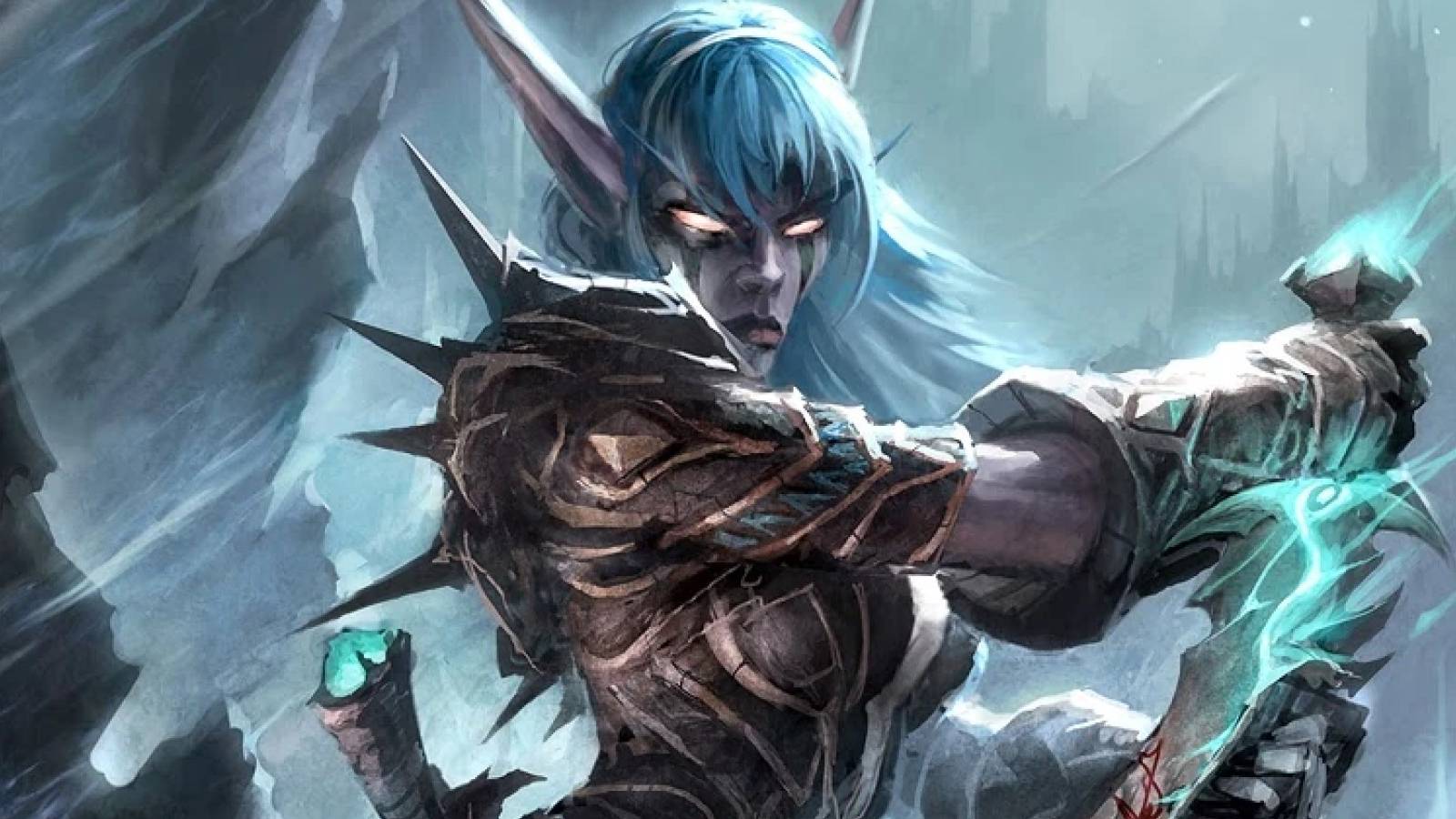 a blue haired night elf assassin