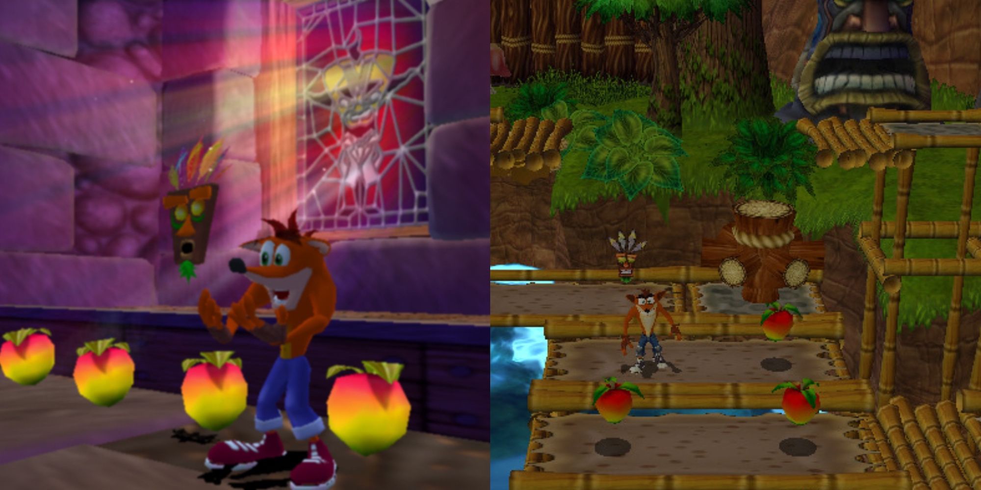 Wrath of cortex on the left, twin sanity on the right