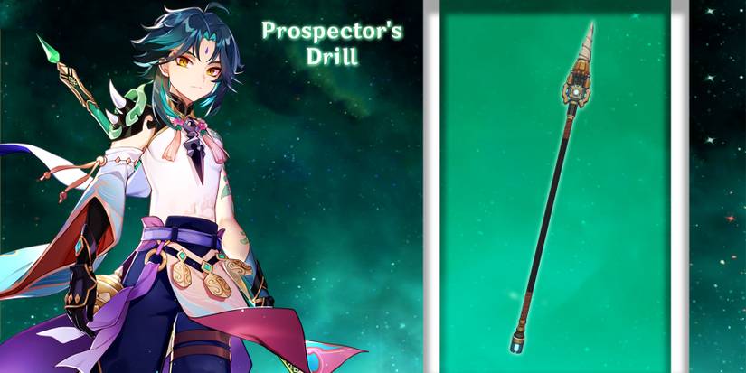 xiao using prospector drill in genshin impact