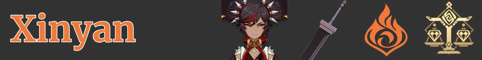 Xinyan's weapon element and region - claymore pyro liyue - genshin impact