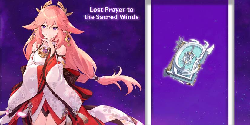 yae miko using lost prayer to the sacred winds in genshin impact