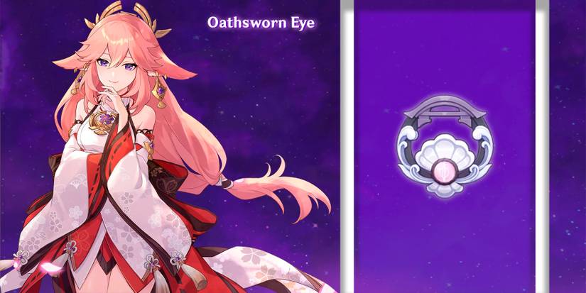 yae miko using oathsworn eye in genshin impact