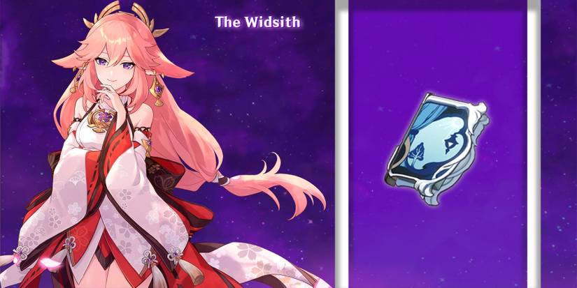yae miko using the widsith in genshin impact
