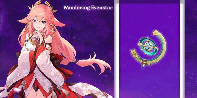 yae miko using wandering evenstar in genshin impact