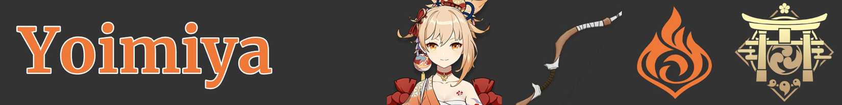 Yoimiya's weapon element and region - bow pyro inazuma - genshin impact